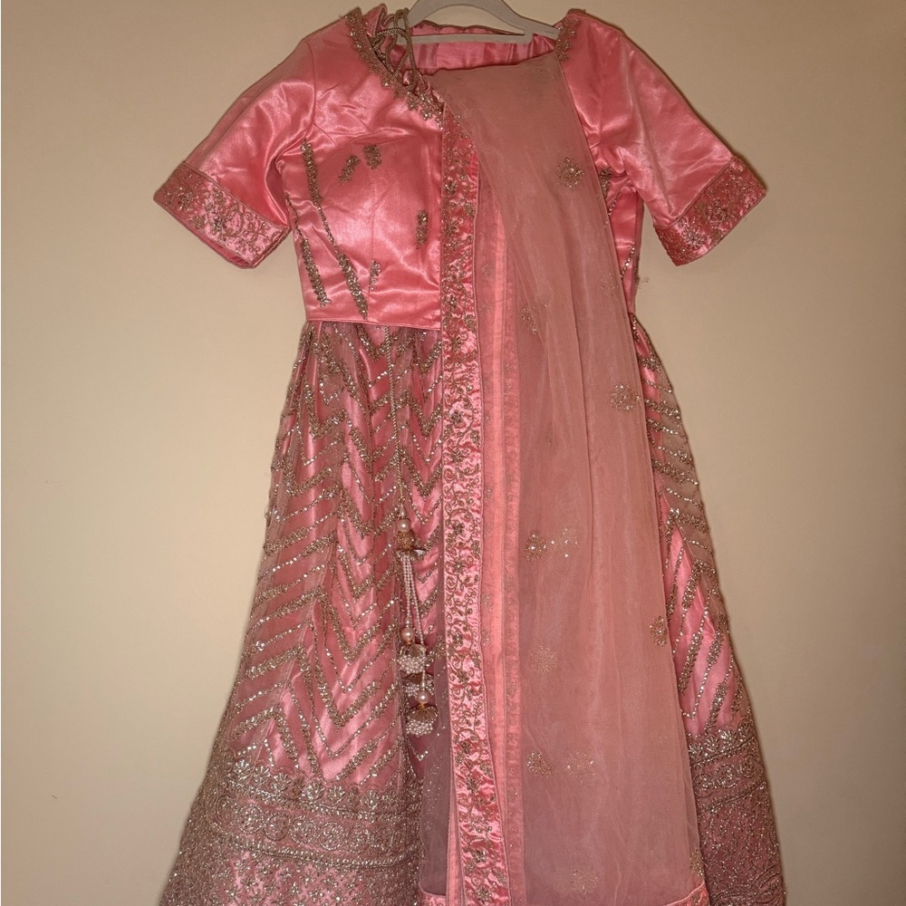Pink and Gold Embellished lehenga